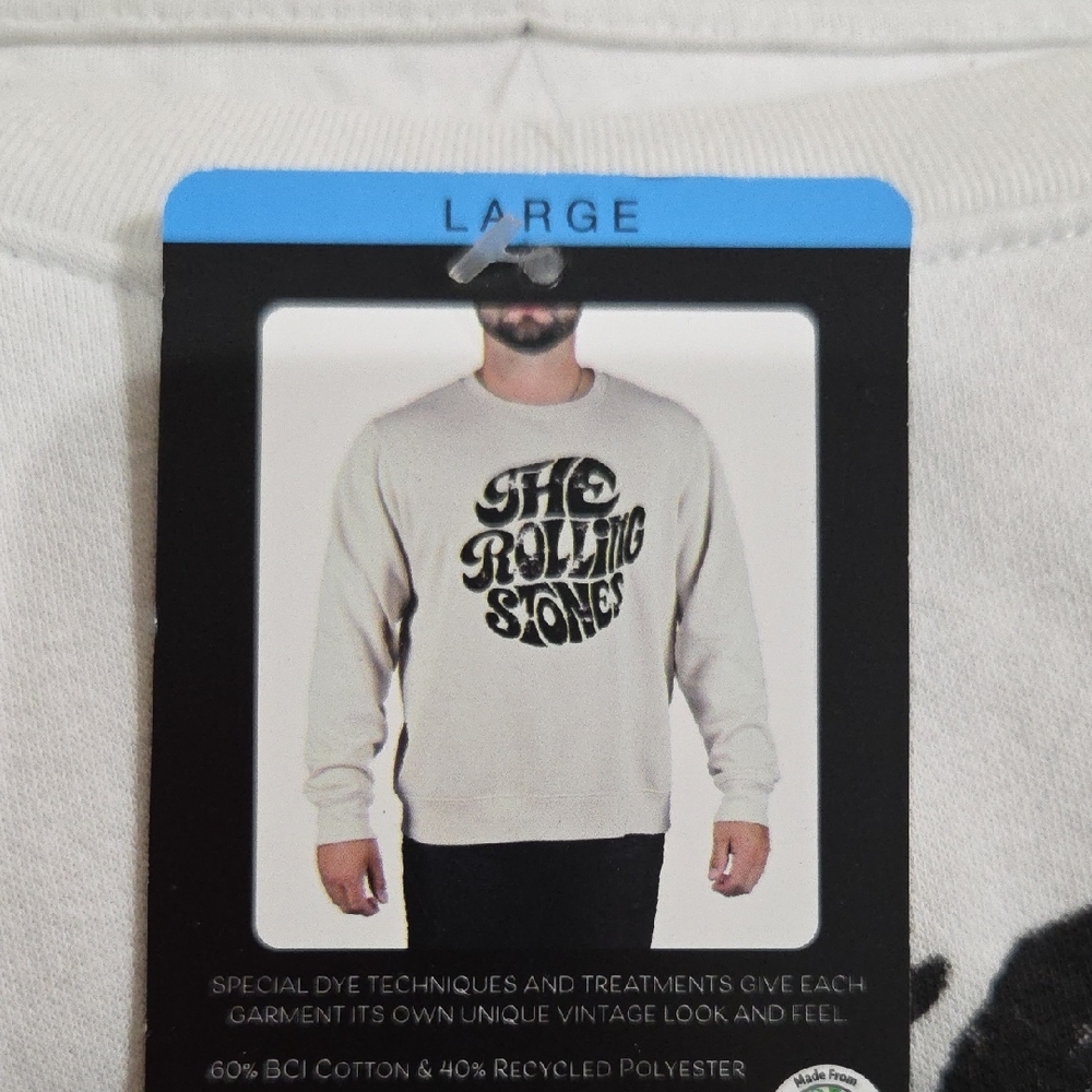 The Rolling Stones Men's Cream Crewneck Sweater